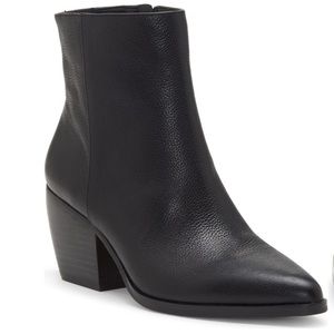 Enzo Angiolini Mabbin Block Heel, Black Leather, Size 9